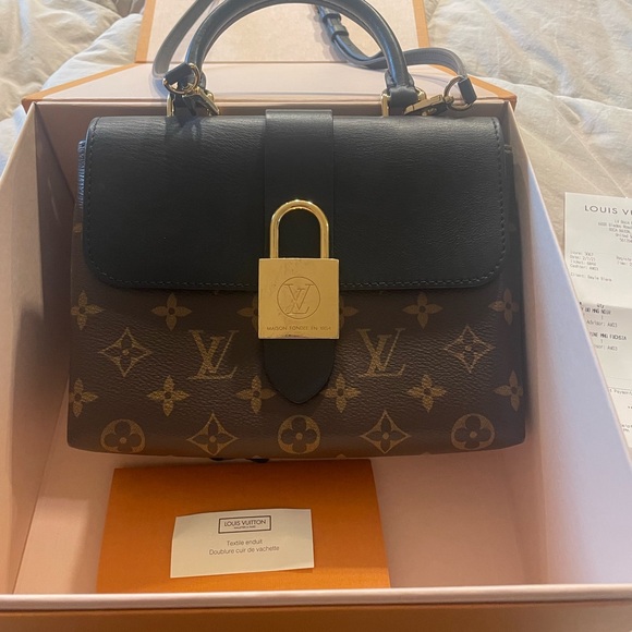 Louis Vuitton Handbags - Louis Vuitton Black & Brown Monogram Lock-Front Satchel
